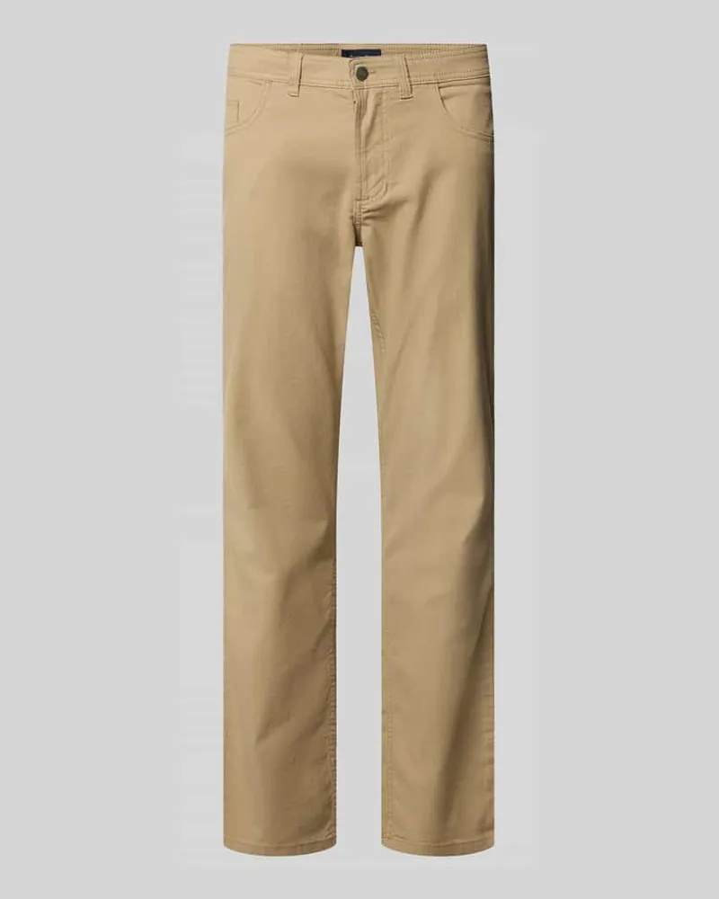 Christian Berg Slim Fit Jeans im 5-Pocket-Design Camel