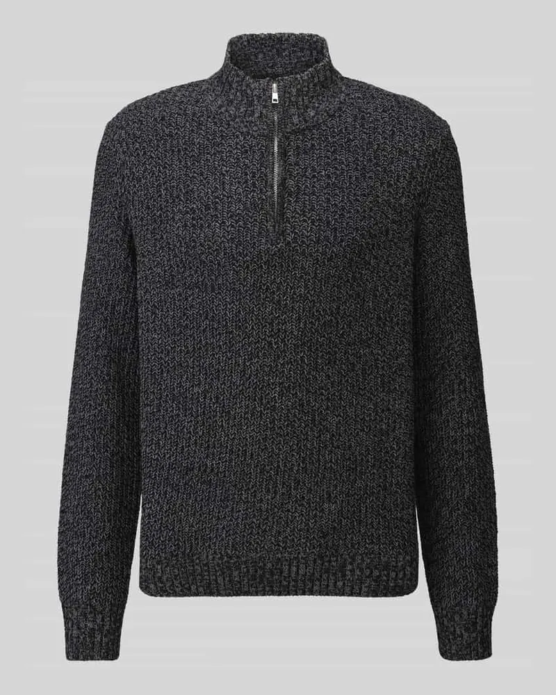 Only & Sons Regular Fit Troyer mit kurzem Reißverschluss Modell 'JOIN Anthrazit