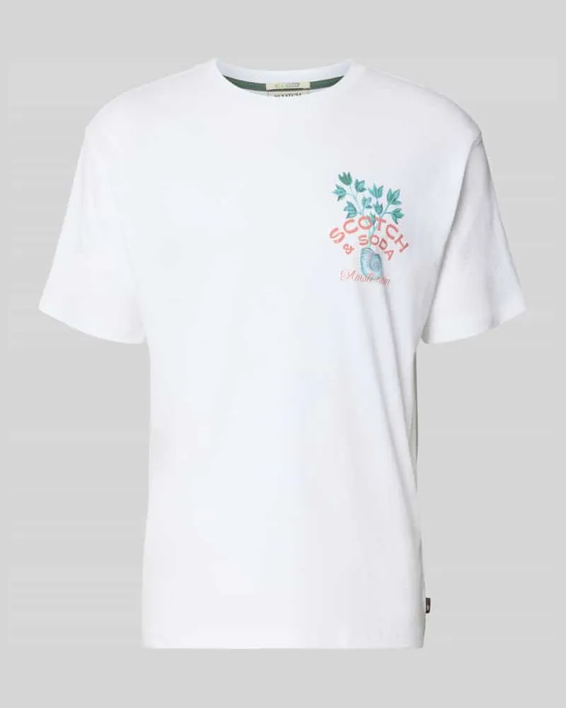 Scotch&Soda Regular Fit T-Shirt aus reiner Baumwolle Weiss