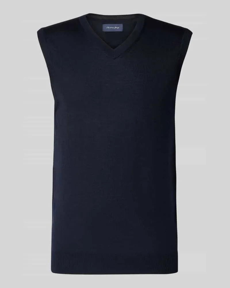 Christian Berg Strickshirt aus Lanawolle mit V-Ausschnitt 