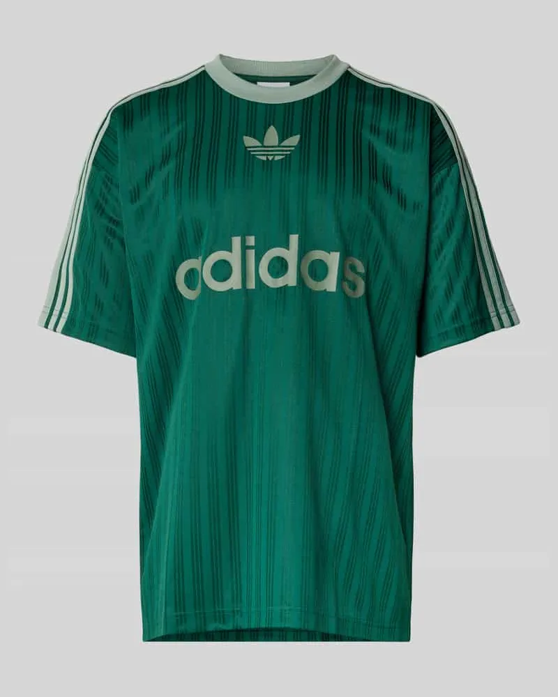 adidas T-Shirt mit Label-Print Dunkelgruen