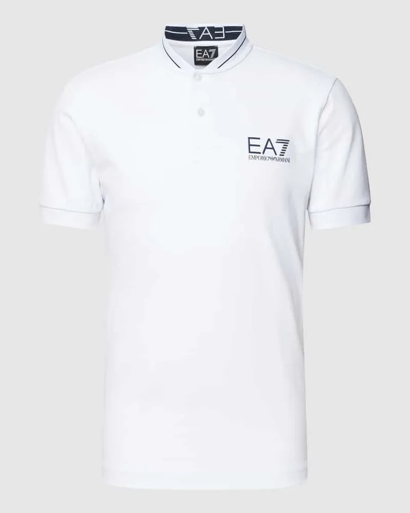 EA7 Poloshirt mit Label-Detail Weiss