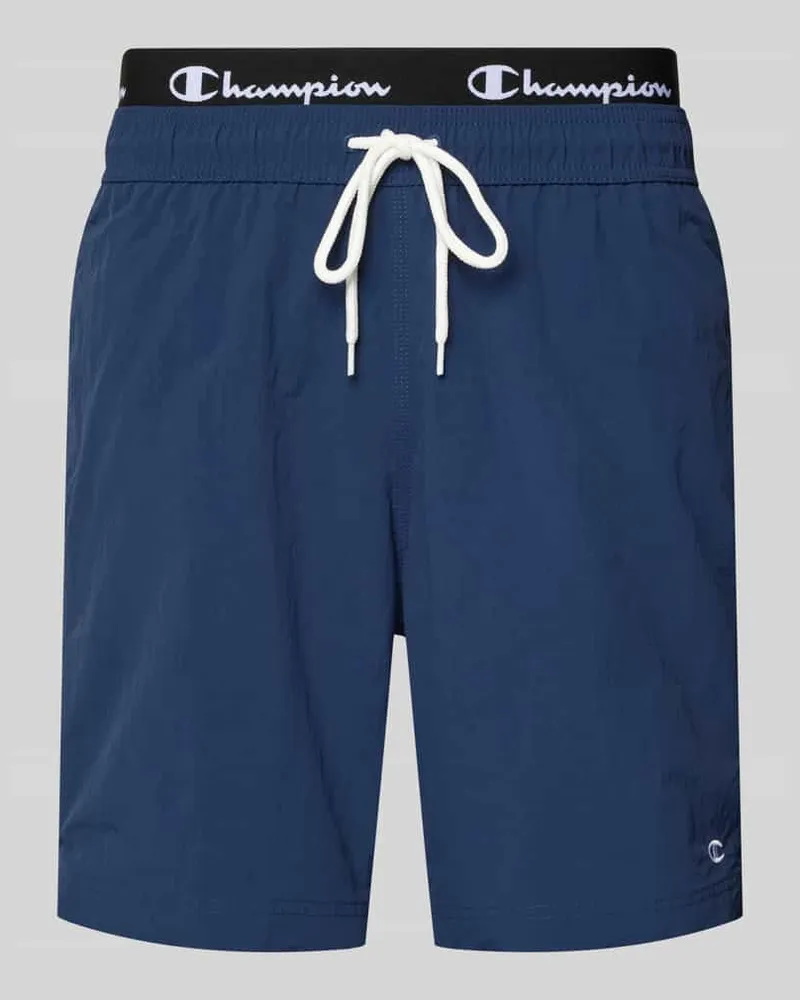 Champion Badehose mit Label-Details und Gesäßtasche Marine