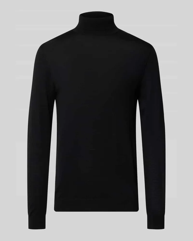 Matinique Slim Fit Rollkragenpullover aus reiner Baumwolle Black