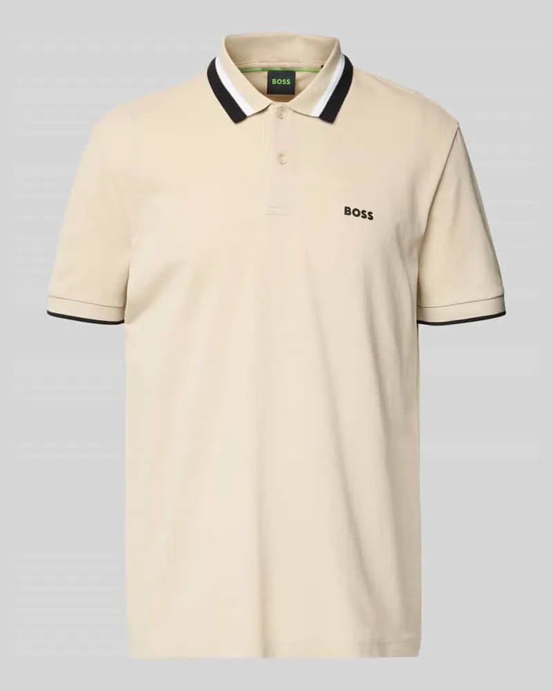 HUGO BOSS Regular Fit Poloshirt mit Label-Print Modell 'Paddy Beige