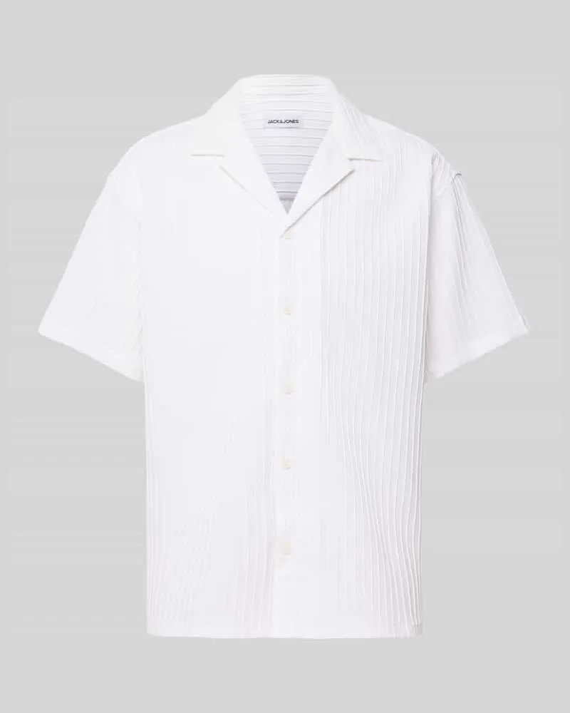 Jack & Jones Freizeithemd mit Knopfleiste Modell 'MASSIMO Weiss