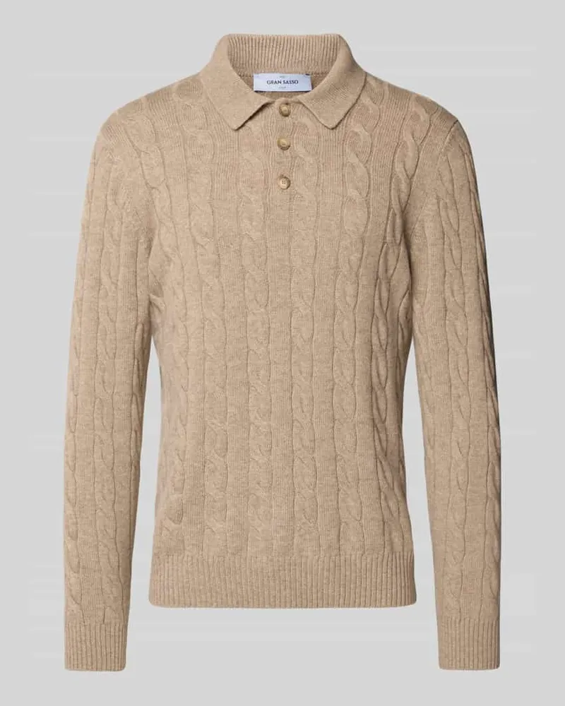 Gran Sasso Strickpullover aus Schurwoll-Viskose-Mix mit Kaschmir-Anteil Sand