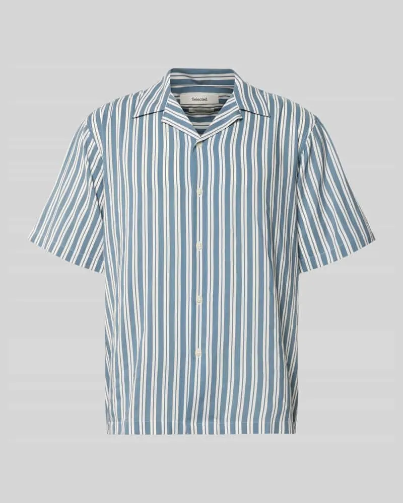 Selected Homme Relaxed Fit Freizeithemd aus Bio-Baumwoll-Modal-Mix Modell 'RELAXAIR Hellblau