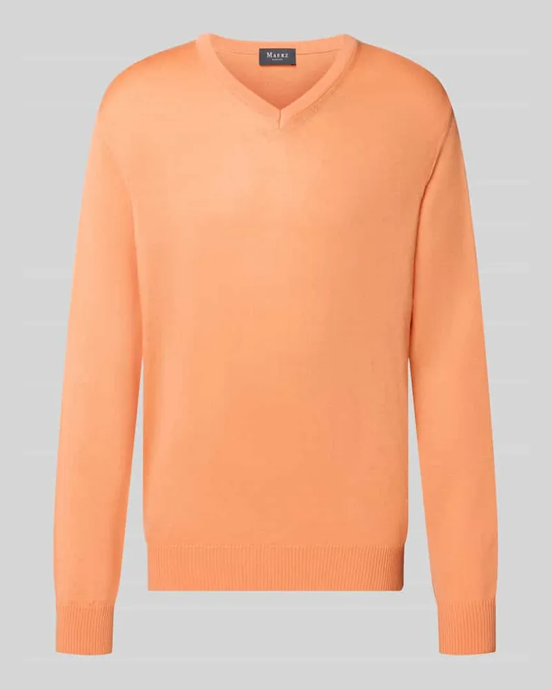 Maerz Regular Fit Strickpullover aus reiner Schurwolle Orange