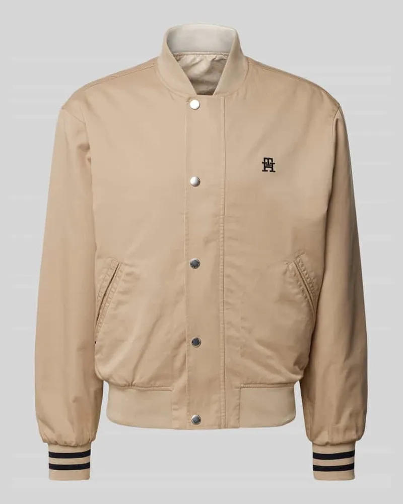 Tommy Hilfiger Bomberjacke mit gerippten Abschlüssen Beige