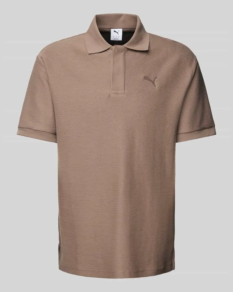 Puma Relaxed Fit Poloshirt mit Label-Stitching Taupe