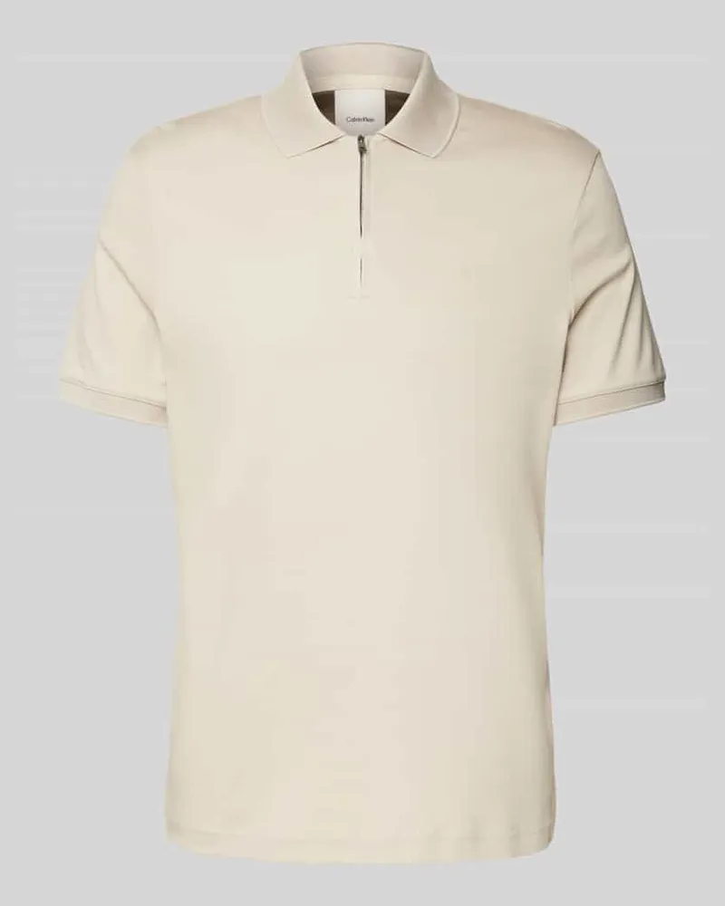 Calvin Klein Slim Fit Poloshirt mit Logo-Stitching Modell 'LIQUID TOUCH Beige