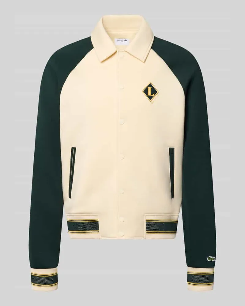 Lacoste Regular Fit Sweatjacke aus Baumwoll-Mix Beige