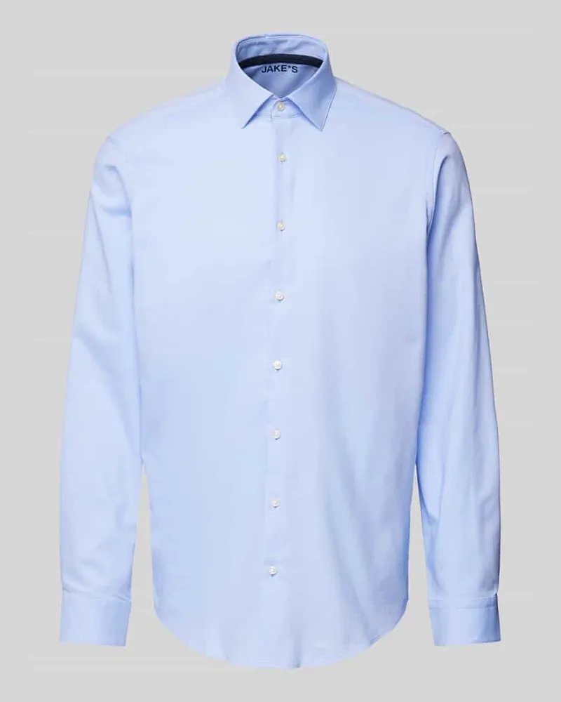 JAKE*S Regular Fit Business-Hemd mit Kentkragen Bleu