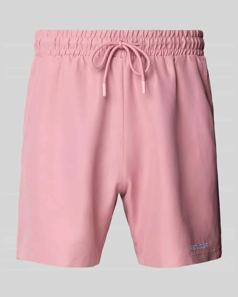 PEGADOR Badehose mit Label-Stitching Rosa