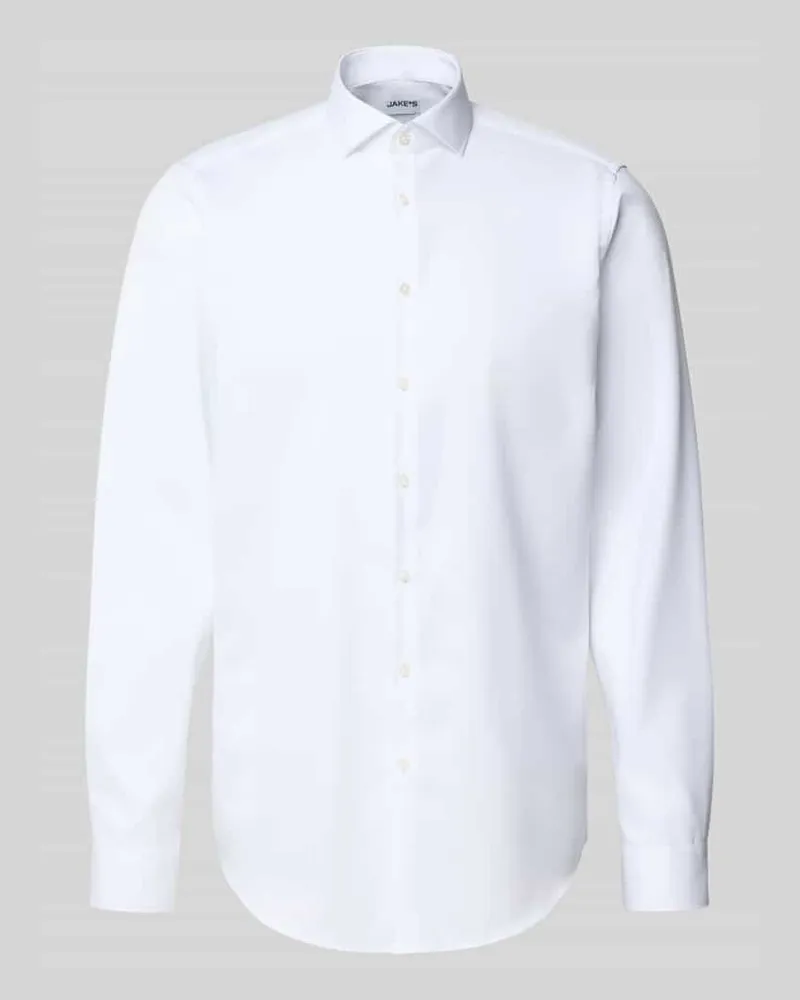 JAKE*S Regular Fit Business-Hemd mit extra langem Arm Weiss