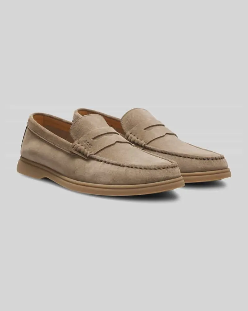 HUGO BOSS Loafer aus Rindvelours Beige