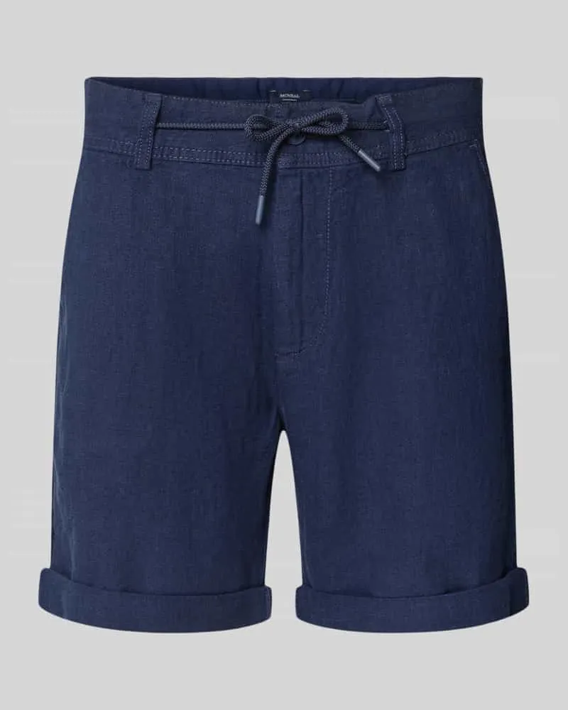 McNeal Leinenshorts mit Bindegürtel und Gesäßtaschen Marine