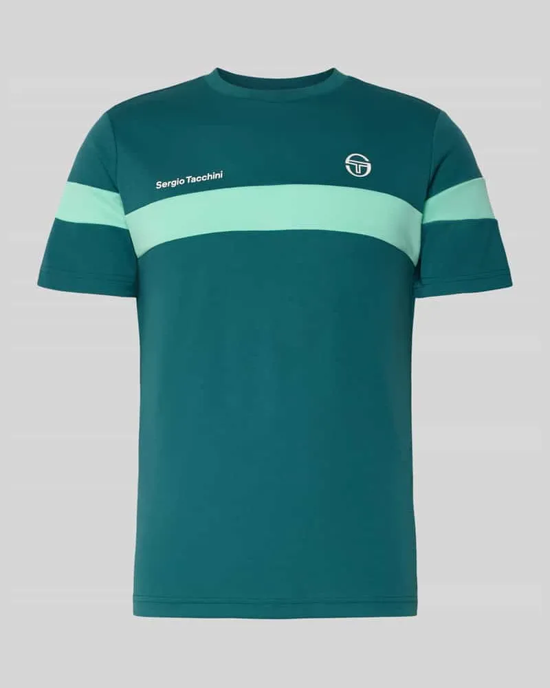 Sergio Tacchini Regular Fit T-Shirt mit Logo-Print Modell 'Leone Petrol