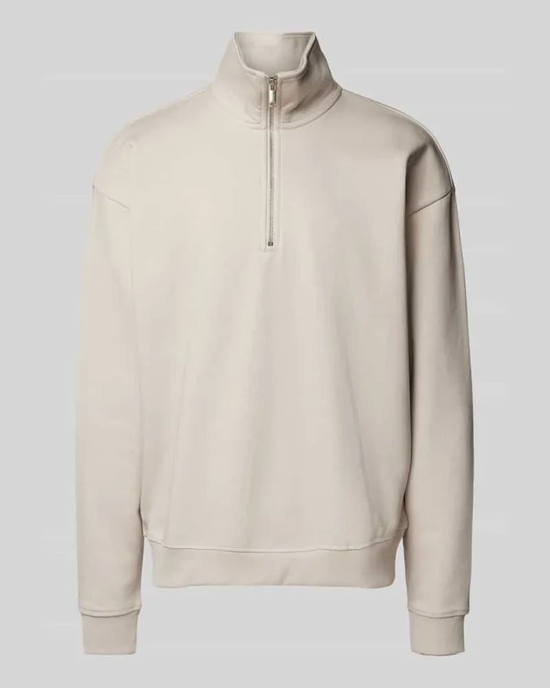 McNeal Sweatshirt mit Troyer-Kragen Stein