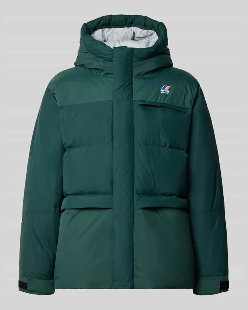 K-Way Steppjacke mit Logo und Kapuze Petrol
