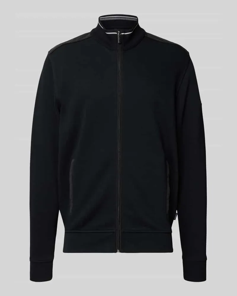 Bugatti Sweatjacke mit Stehkragen Black