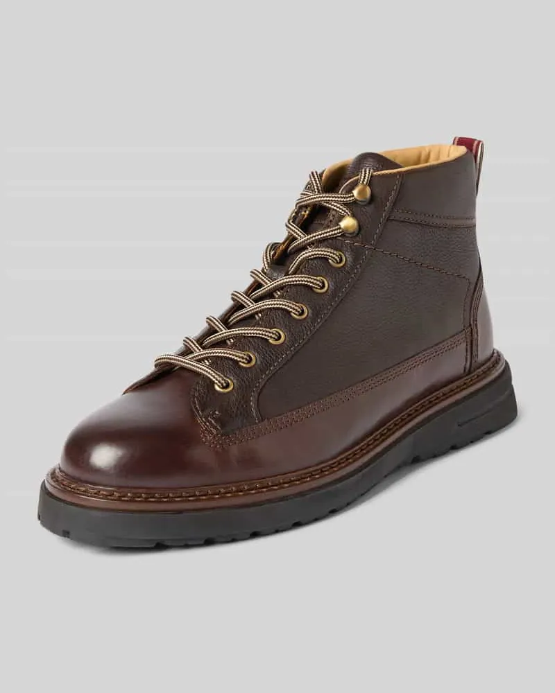 Gant Schnürstiefel mit strukturierter Sohle Dunkelbraun