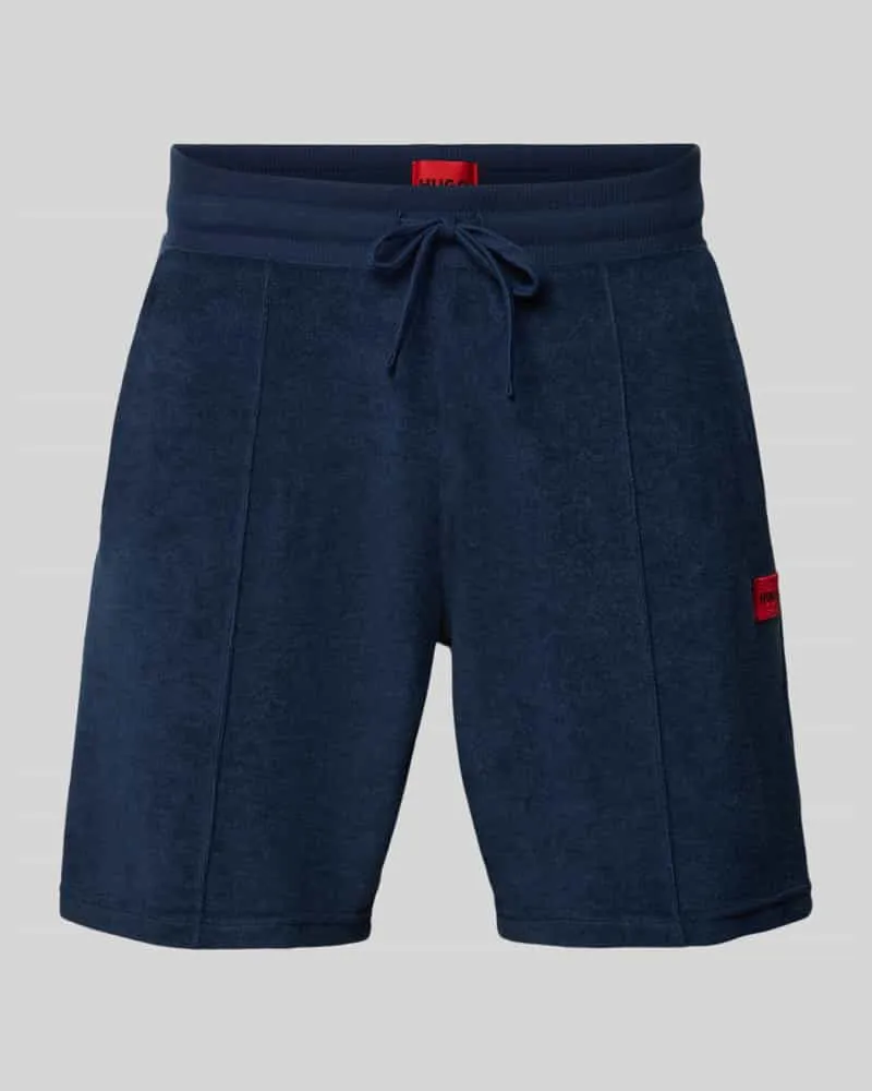 HUGO BOSS Regular Fit Sweatshorts aus Baumwoll-Mix Modell 'TERRANCE Marine