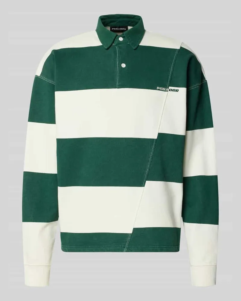 PEGADOR Relaxed Fit Poloshirt aus reiner Baumwolle Modell 'Castelluccio Dunkelgruen
