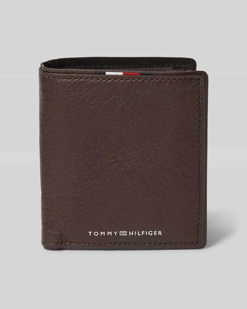 Tommy Hilfiger Portemonnaie aus Rindleder Dunkelbraun
