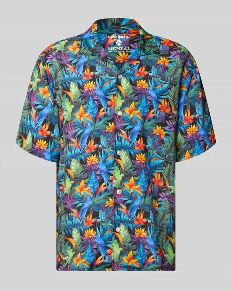 McNeal Regular Fit Freizeithemd aus reiner Viskose Blau