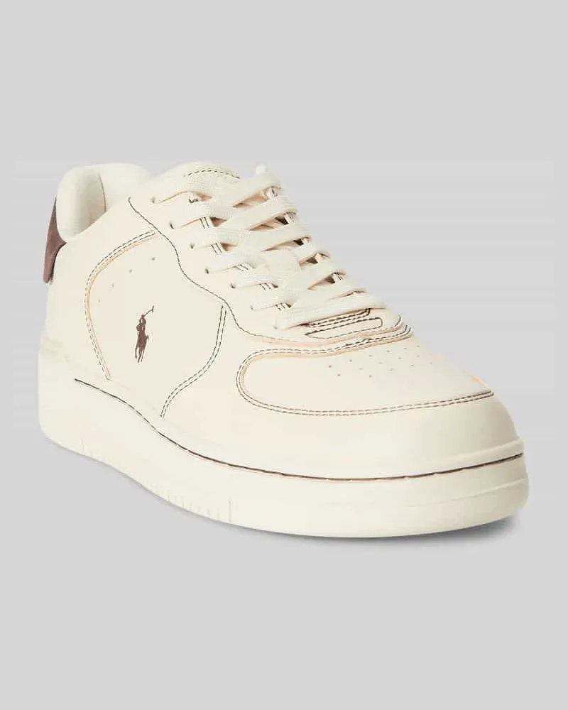 Ralph Lauren Sneaker Low aus Rindsnappa Ecru