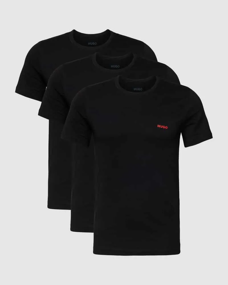 HUGO BOSS T-Shirt mit Label-Print im 3er-Pack 