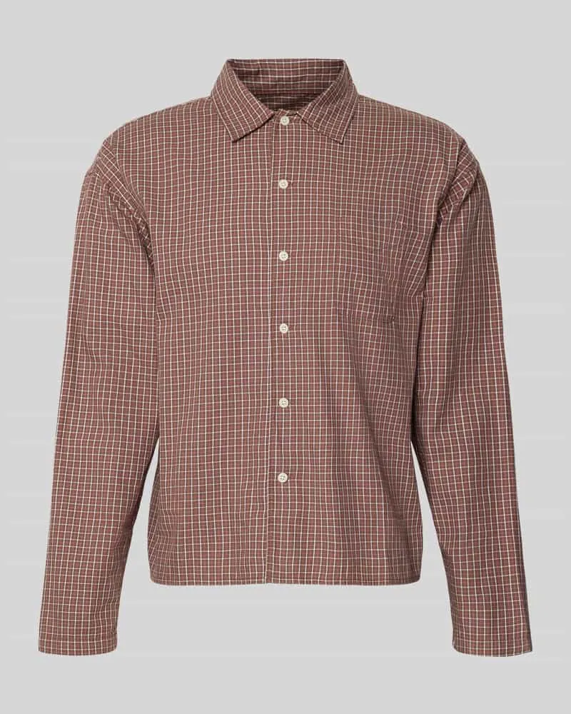 Jack & Jones Regular Fit Freizeithemd mit Kentkragen Dunkelrot