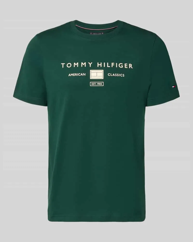 Tommy Hilfiger Regular Fit T-Shirt aus reiner Baumwolle Dunkelgruen