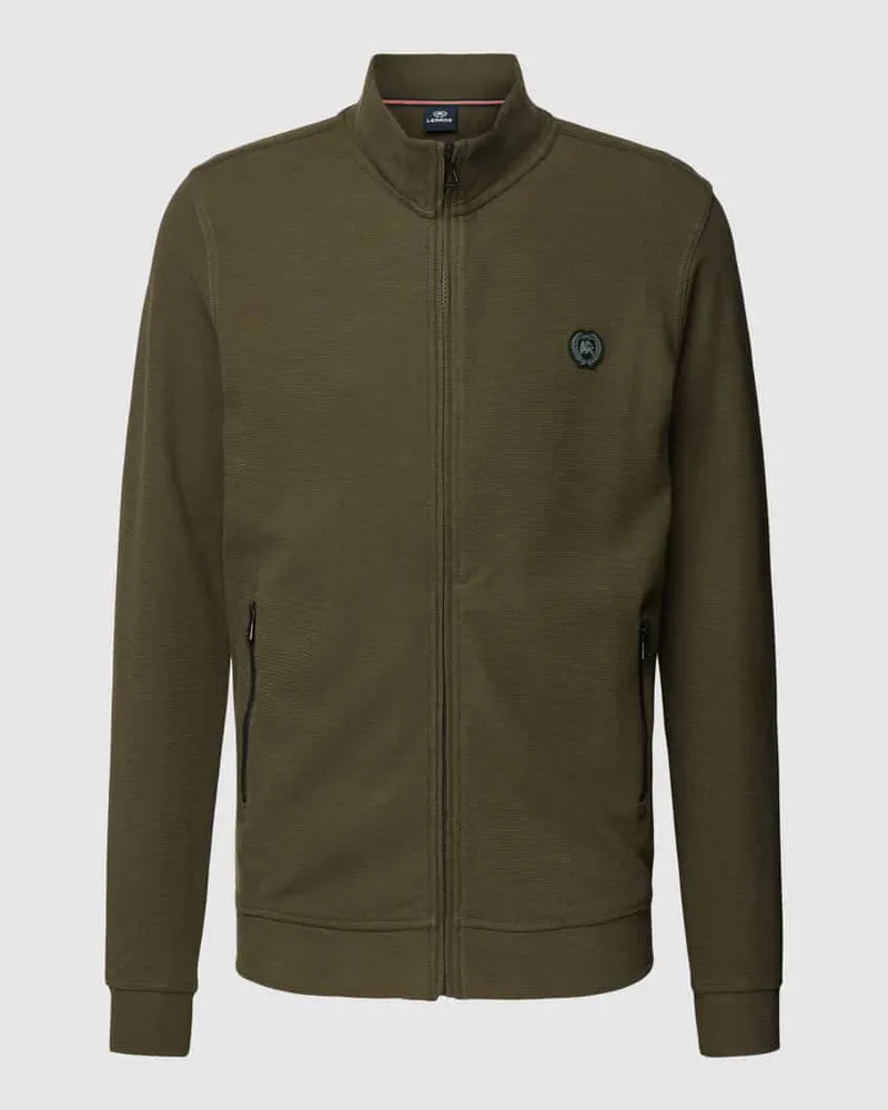 Lerros Sweatjacke mit Reißverschlusstaschen im unifarbenen Design 