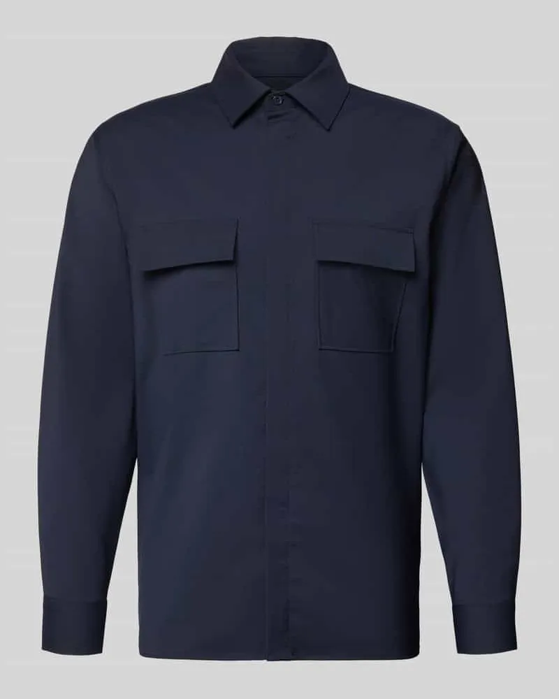 Digel Relaxed Fit Hemdjacke mit Schurwoll-Anteil Model 'Arion Marine