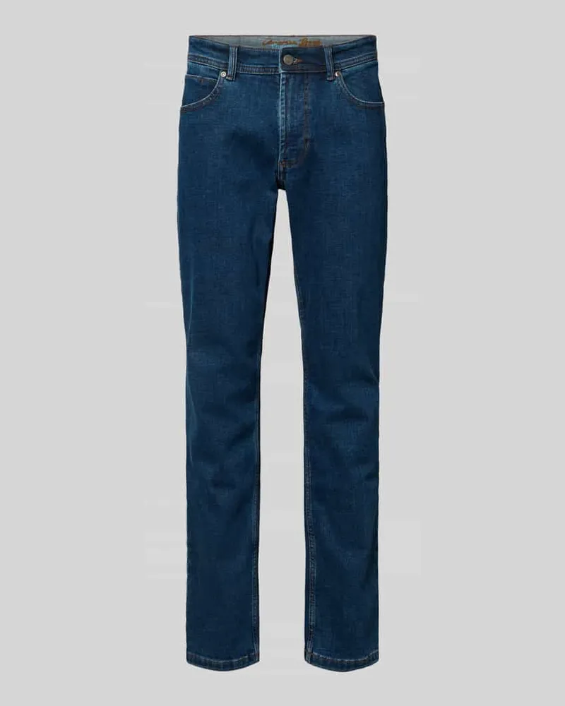 Christian Berg Regular Fit Jeans im Used-Look Jeansblau