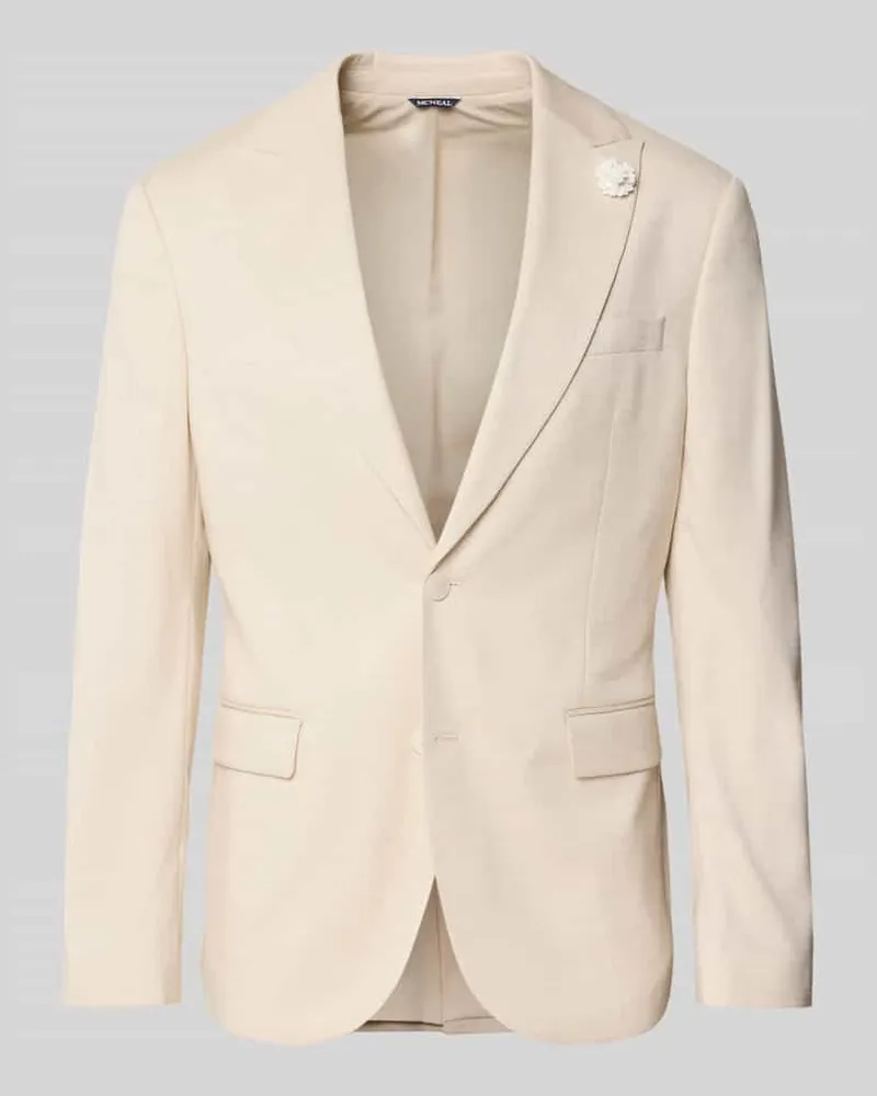 McNeal Slim Fit 2-Knopf-Sakko mit Leinen-Anteil Beige