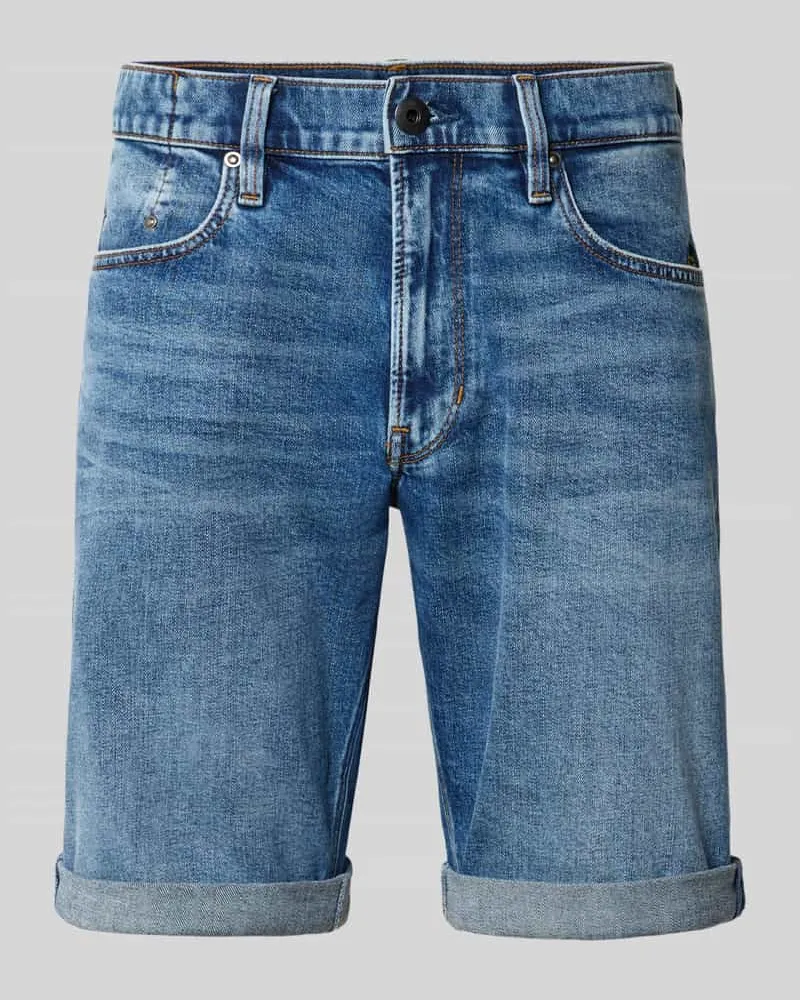G-STAR RAW Jeansshorts mit Umschlag Modell 'Mosa Blau
