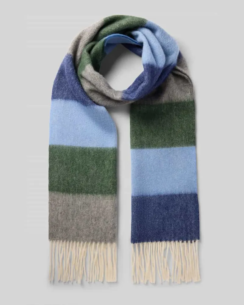 Ascot Wollschal mit Kaschmir-Anteil Bleu