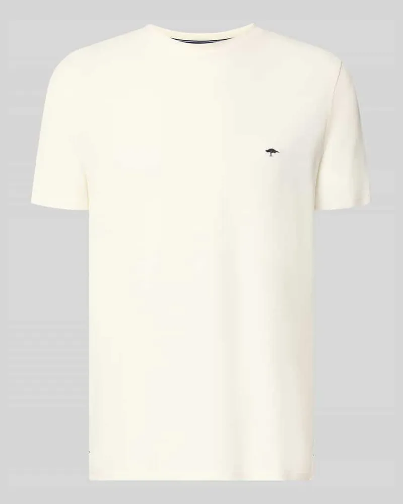 Fynch-Hatton Regular Fit T-Shirt mit Logo-Stitching Offwhite