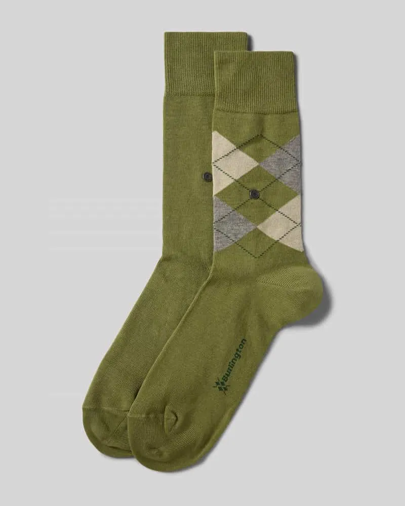 Burlington Socken mit Logo-Applikation im 2er-Pack Gruen