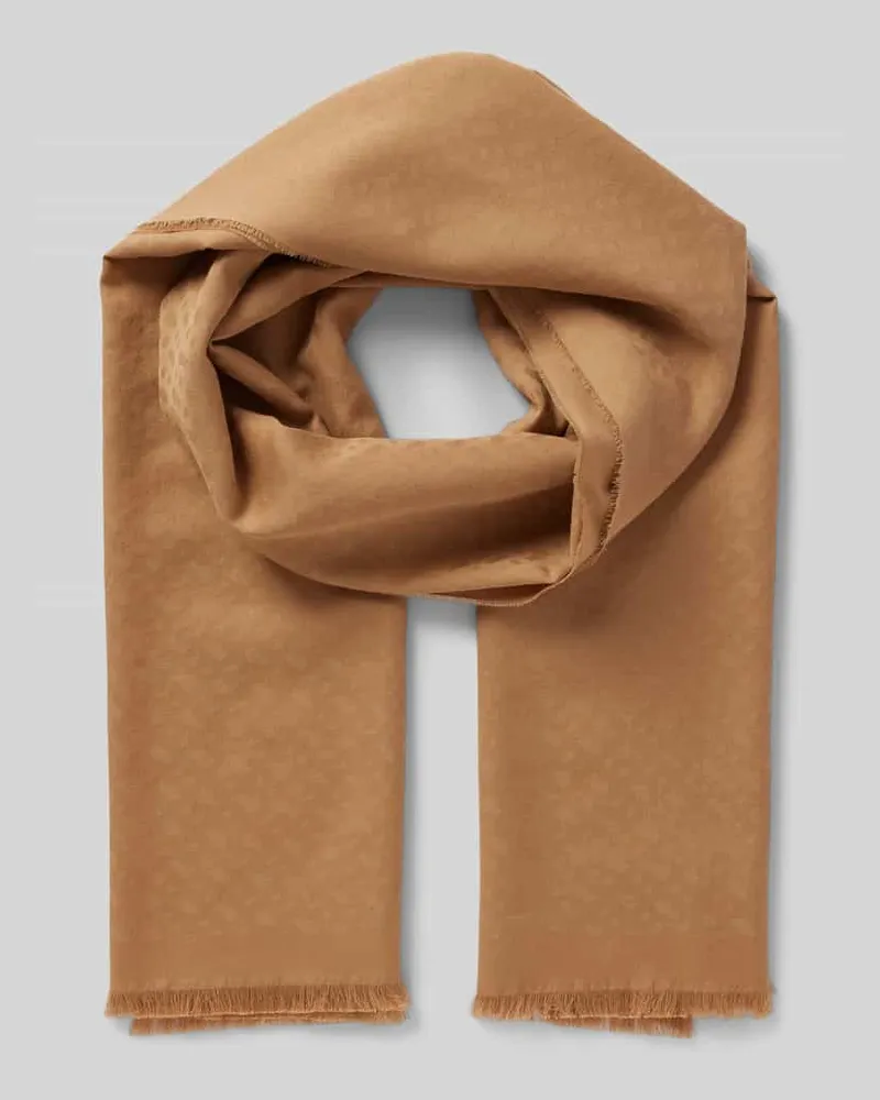HUGO BOSS Schal mit Label-Detail und Woll-Anteil Modell 'Ledonio 