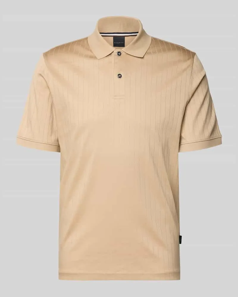 Bugatti Regular Fit Poloshirt mit Knopfleiste Beige