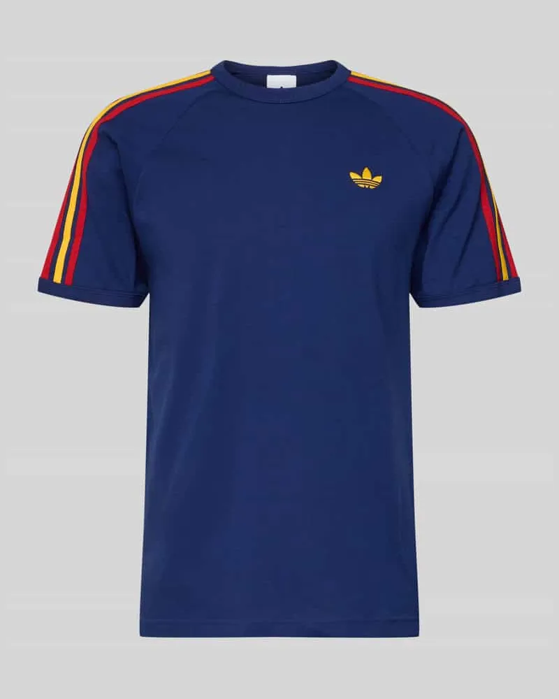 adidas T-Shirt mit Label-Stitching Dunkelblau