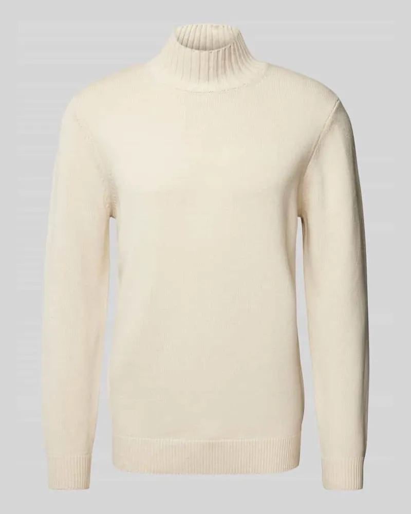 Profuomo Strickpullover mit gerippten Abschlüssen 