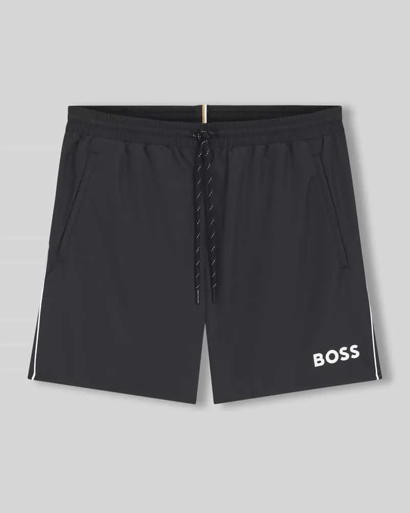 HUGO BOSS Badehose mit Paspelnaht in Kontrastfarbe Modell STARFISH Black
