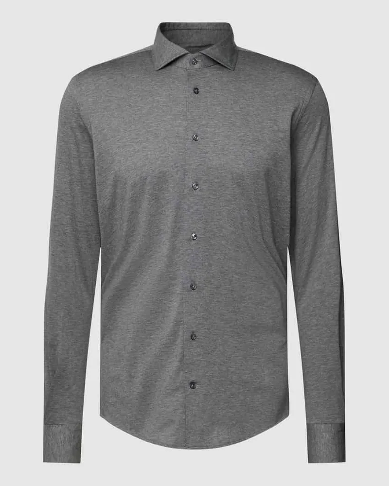 Profuomo Slim fit Fit Businesshemd aus Baumwollqualität mit Stretch-Anteil Mittelgrau