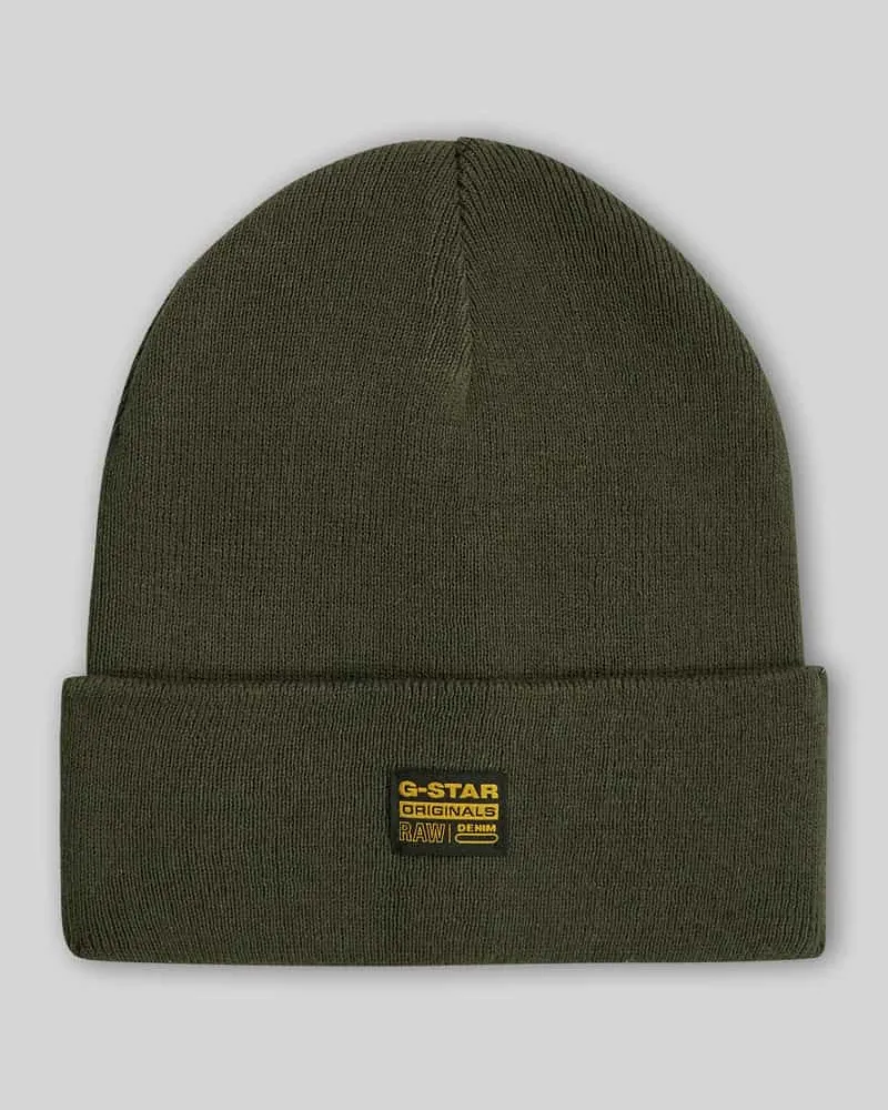 G-STAR RAW Mütze mit Label-Patch Modell 'Effo Long Anthrazit